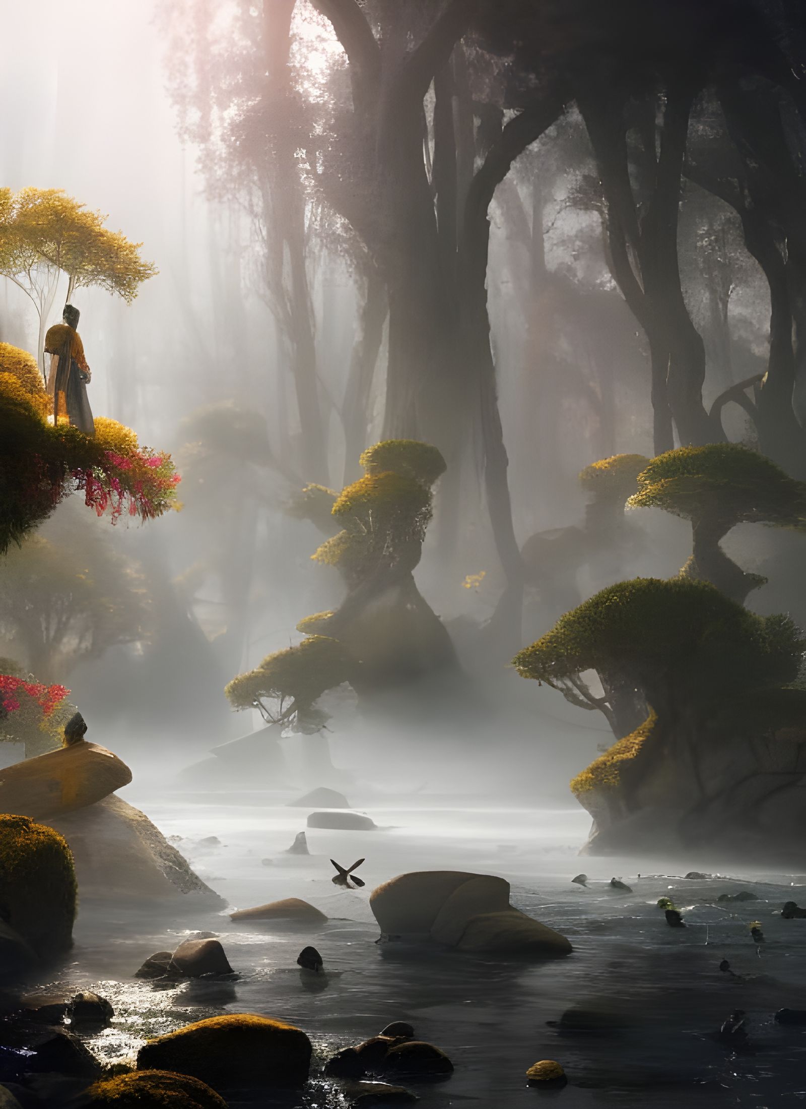 Dreamy Abstract Art with Magical Particles