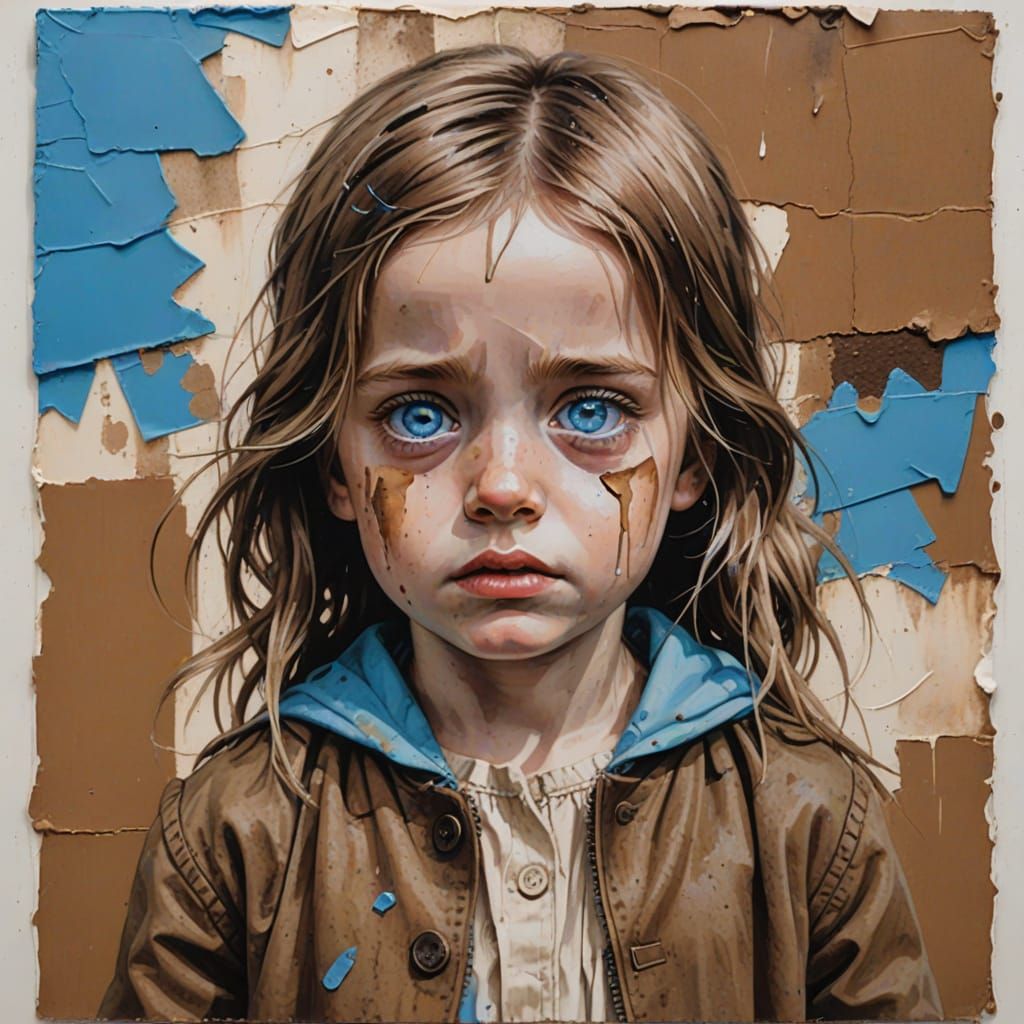 Dadaist Anti-War Image of Girl with Blue Eyes