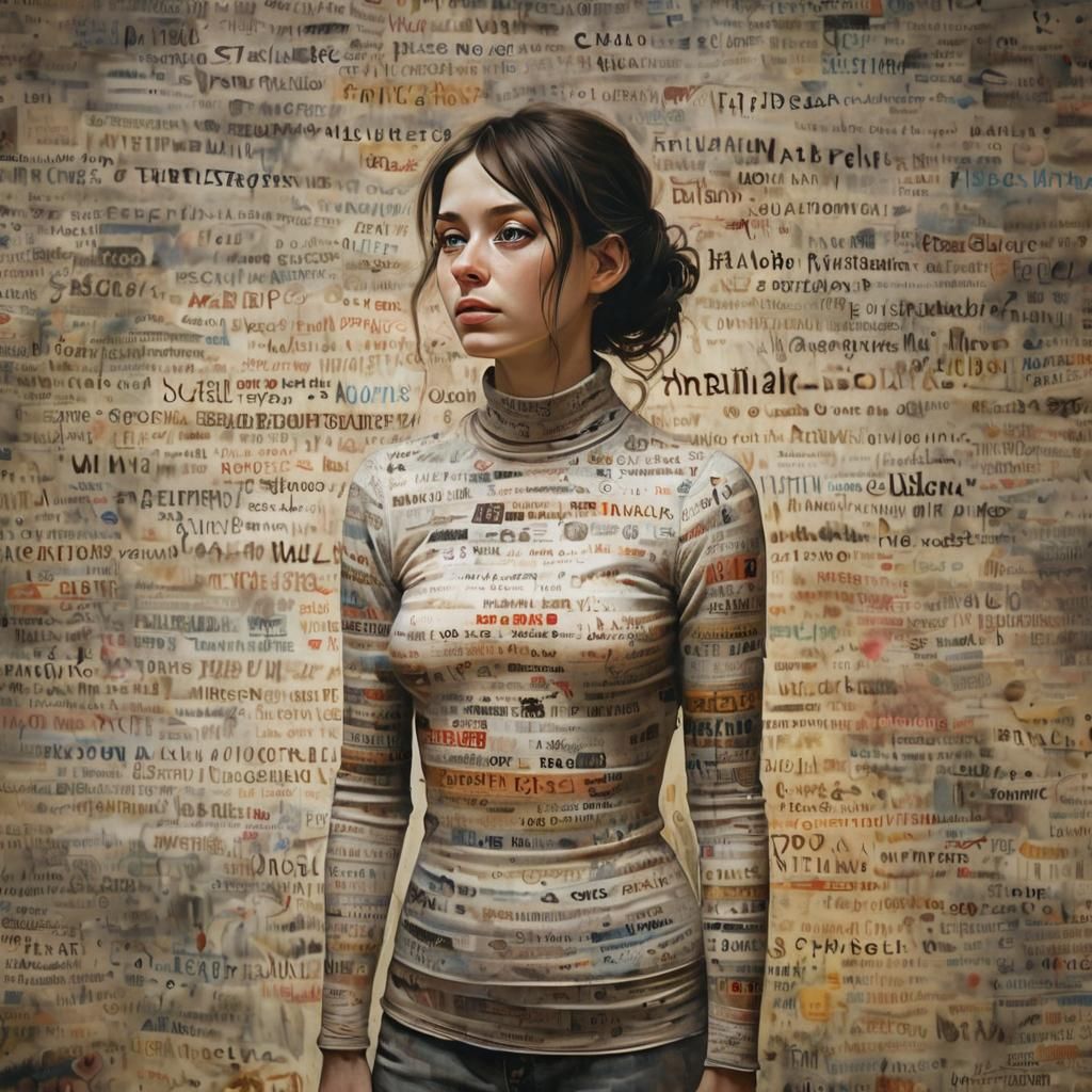 Solitary Figure in Crowded Market, Surrealist Painting