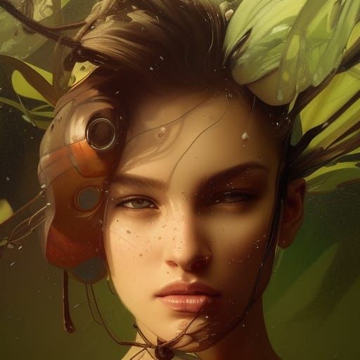 Detailed Portrait of Person on Tire Swing