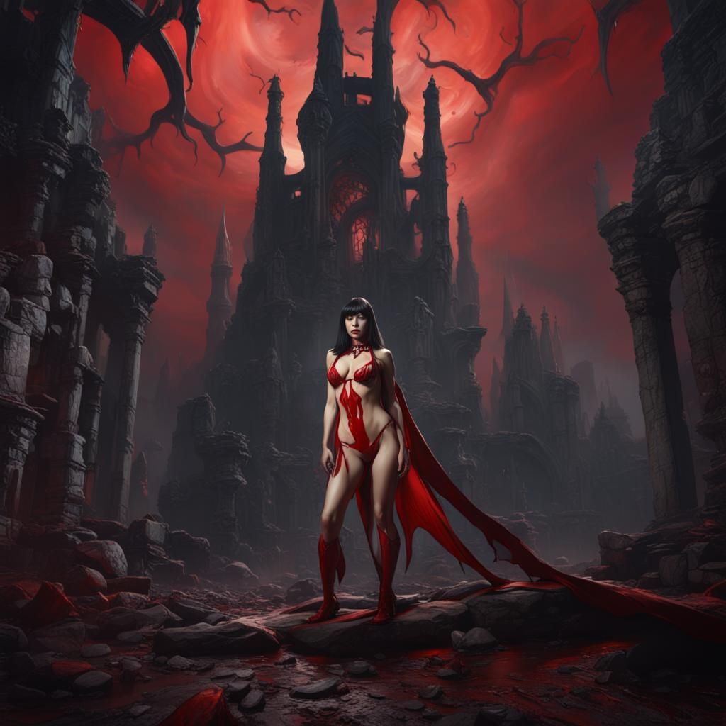 Detailed Matte Painting of Vampirella