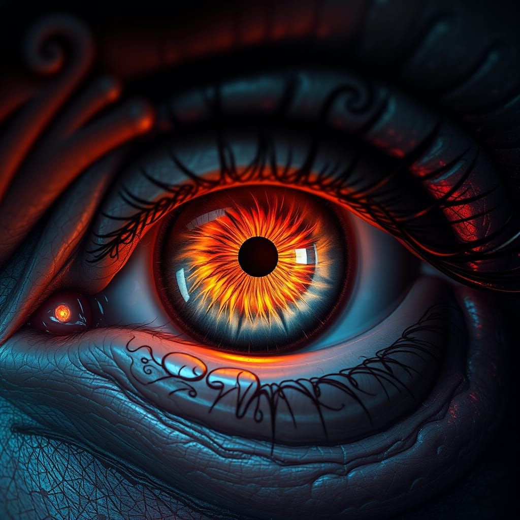 Eye Within Eye Optical Illusion in Fantasy Concept Art Style