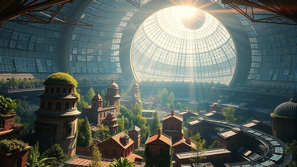 Solar City Within a Dyson Sphere