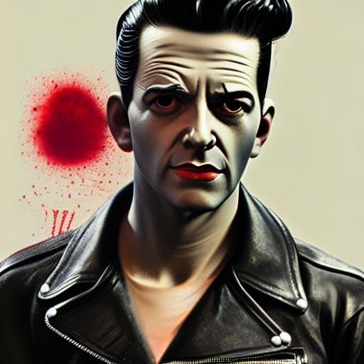 1950s Greaser Portrait in Hyperrealistic Style