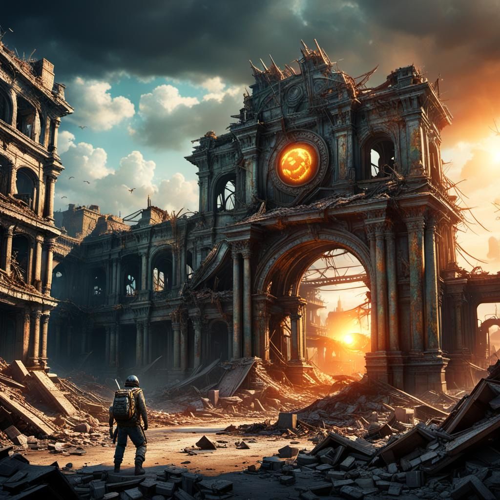 Satirical Sun Dance on Post-Apocalyptic Ruins