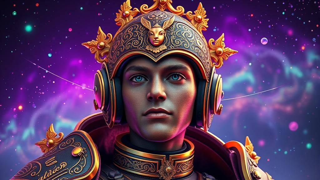 Ornate Vimana Pilot in Art Nouveau Style