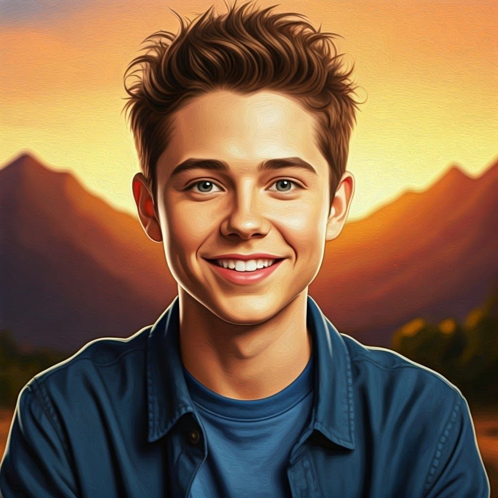 Teenage Boy Portrait in Disney Animation Style