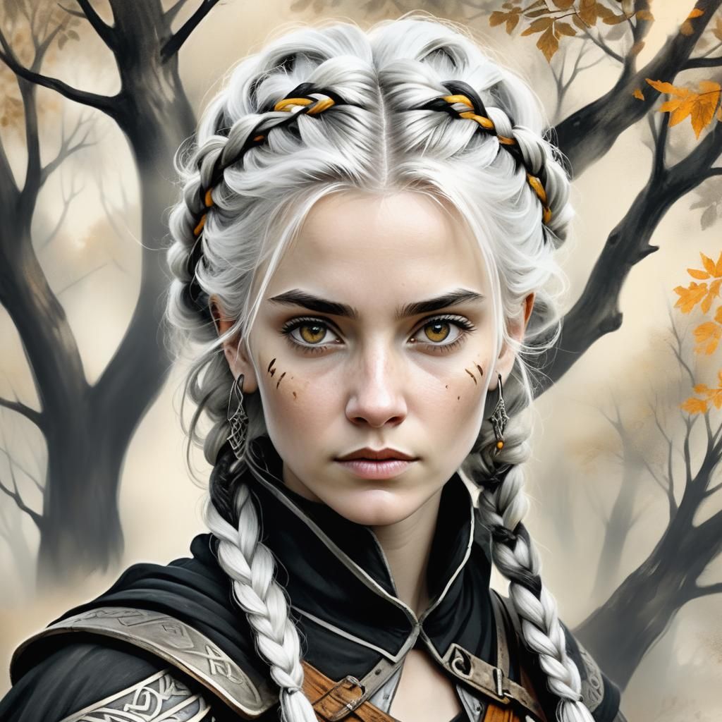 Ethereal Medieval Ranger in Earthy Hues