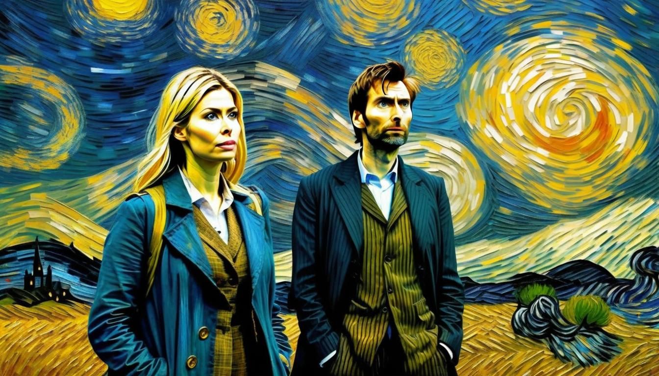 Doctor Who and Companion as Impasto Painting