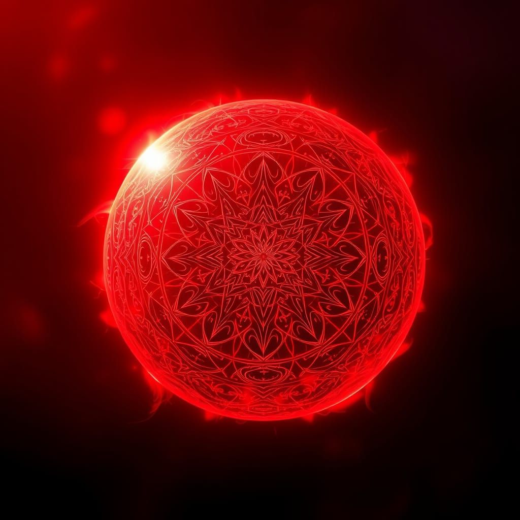 Ethereal Red Orb of Cosmic Energy