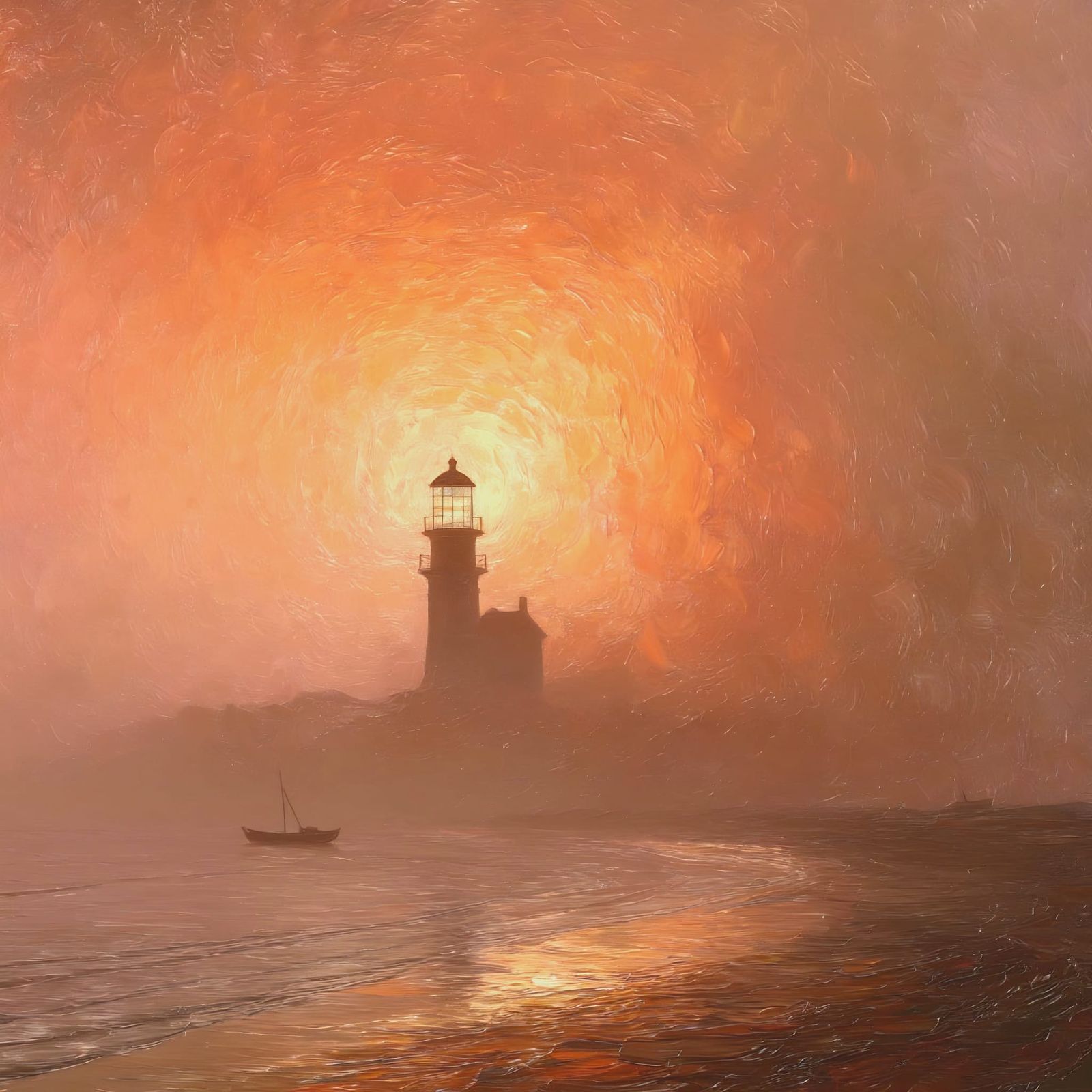 Misty Shore Lighthouse