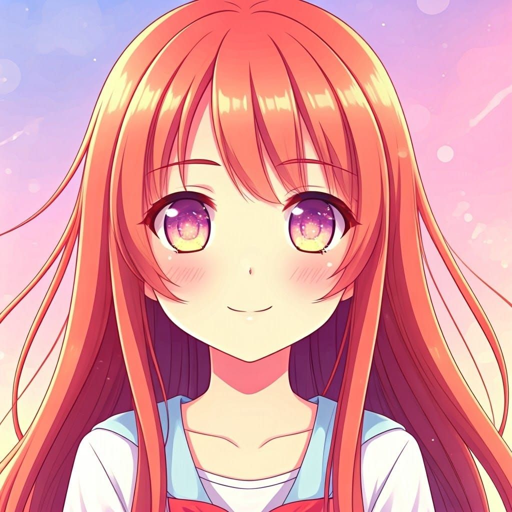 Whimsical Anime Girl in Pastel Hues