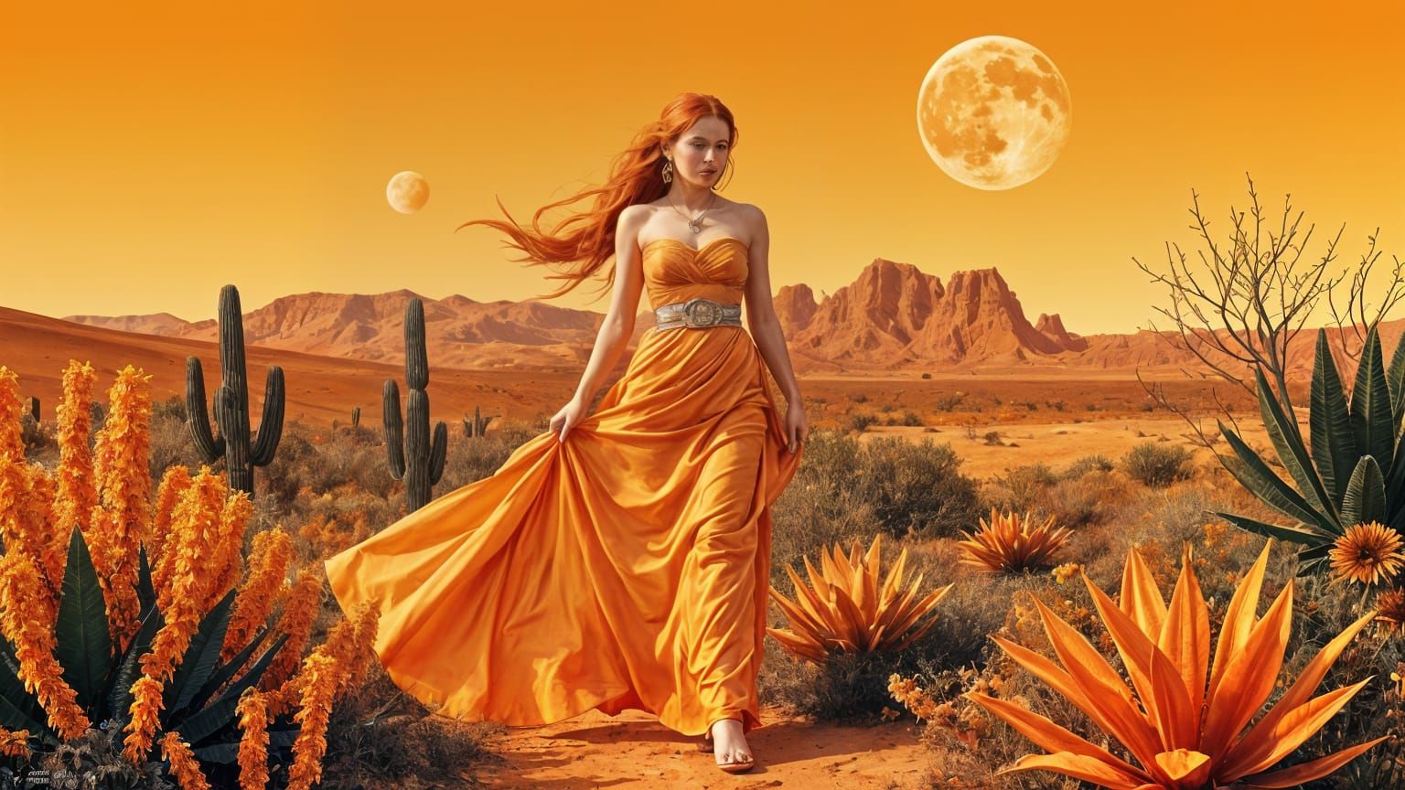 Elven Cyborg Princess in Martian Garden