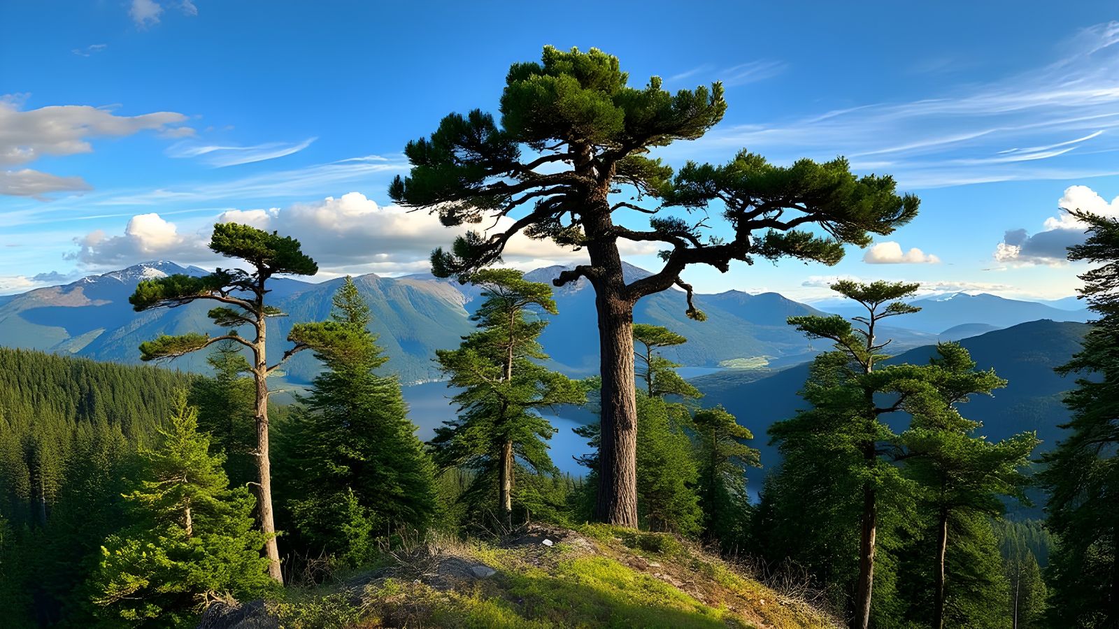 old pines mid summer brightness