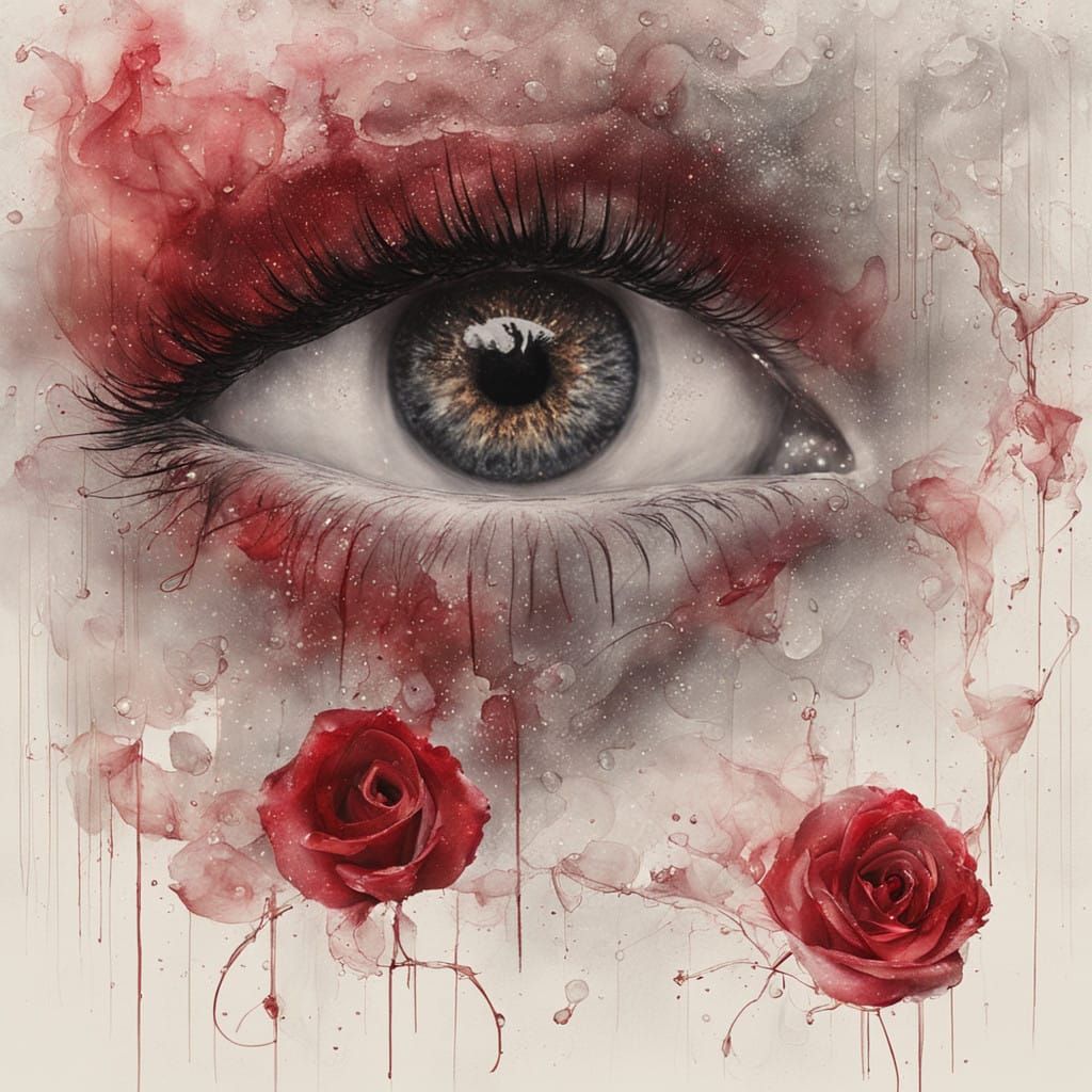 Ethereal Cherry Rose Kiss in Mystic Grunge Style