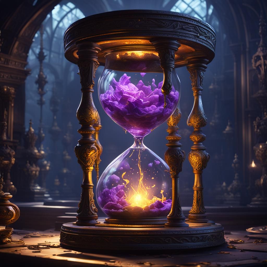 Tortured Soul in Hourglass: Dark Fantasy Art