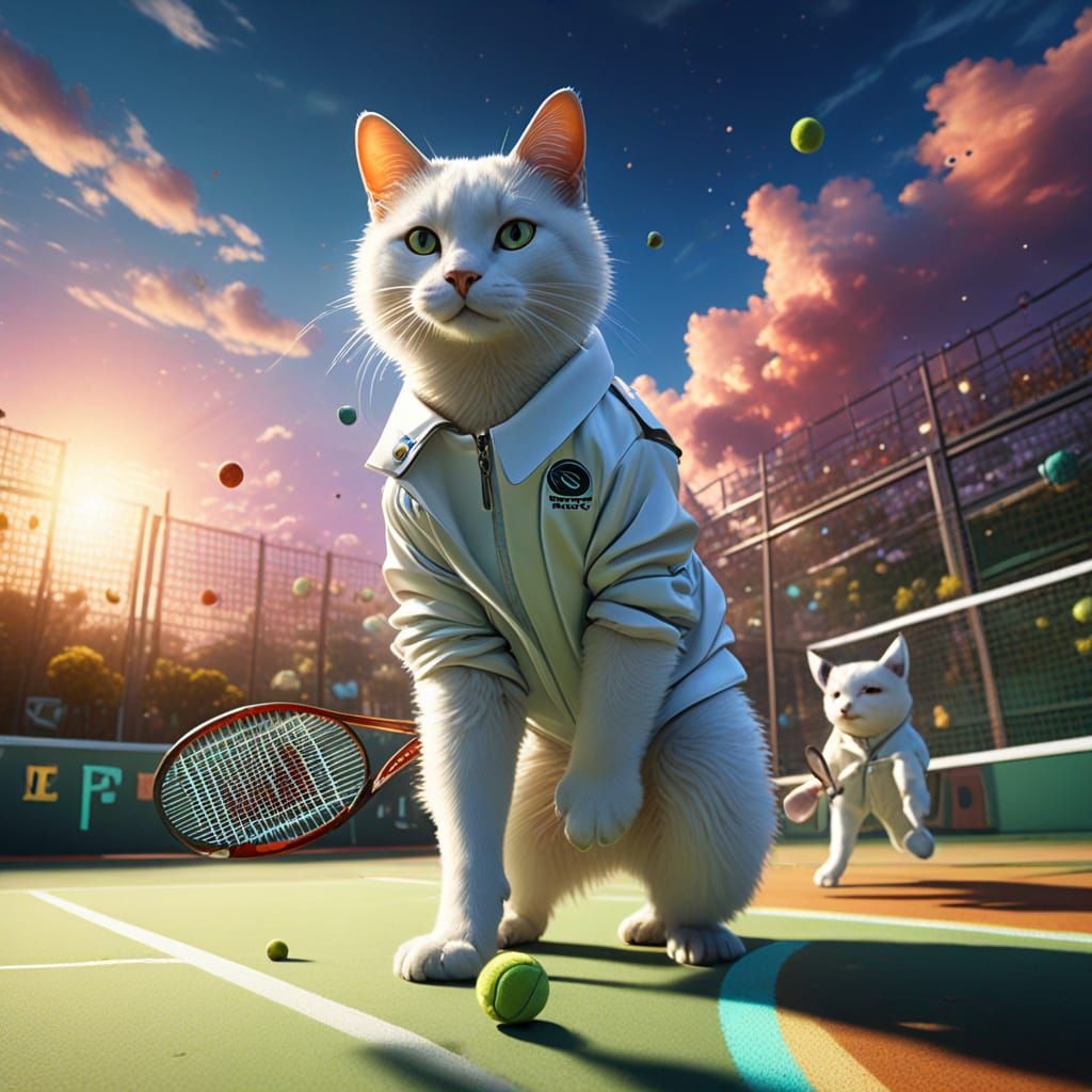 Surreal Wimbledon Match with Sweaty Pets