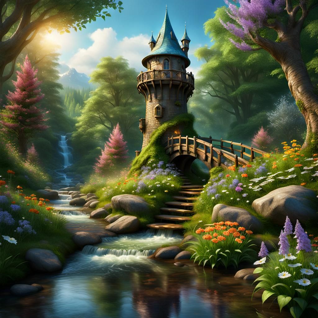 Enchanted Forest Sorcerer's Tower: Photorealistic 8K