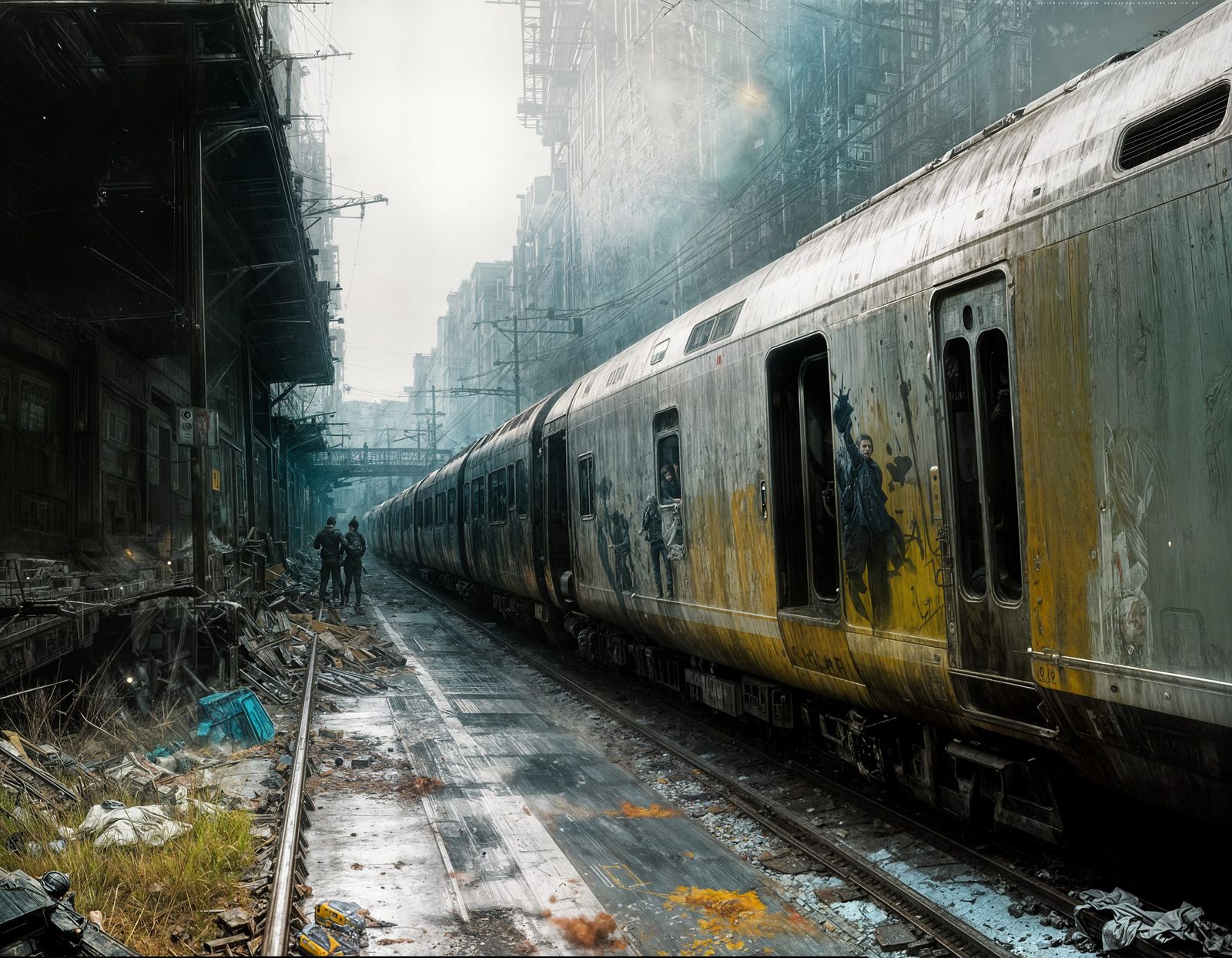 Zombies Chase Photographer on Train