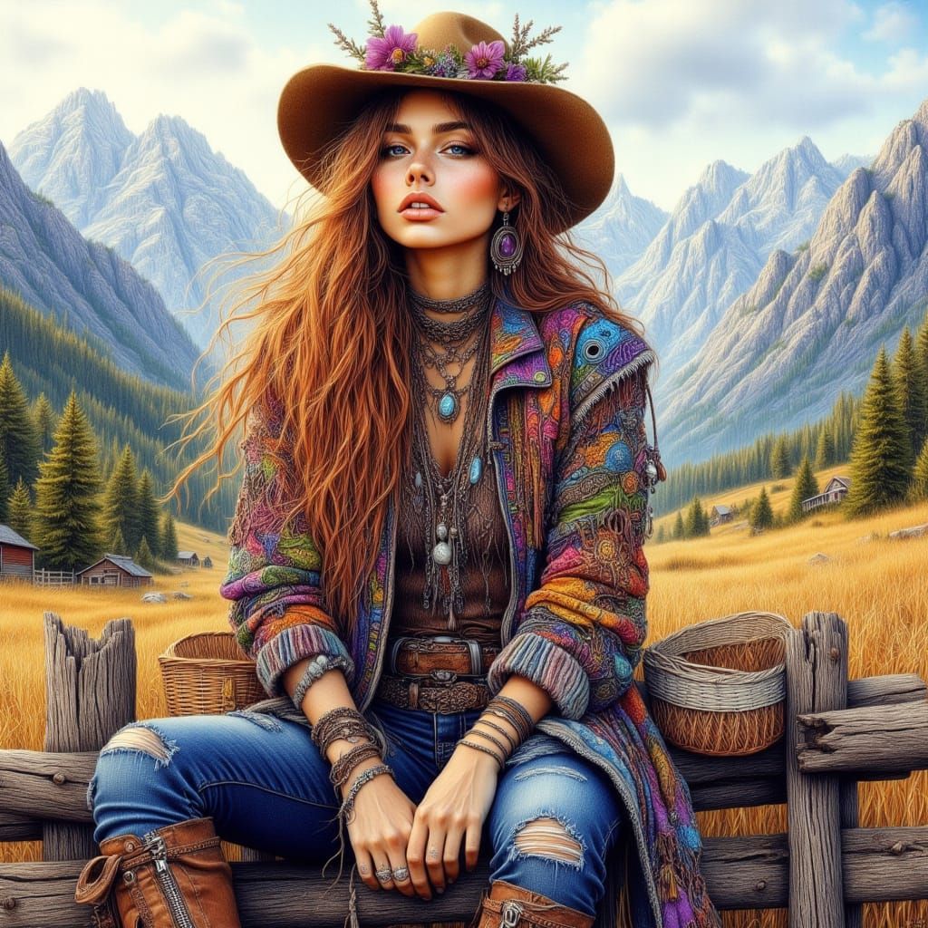 Rocky Mountain Elegance in Watercolor Style