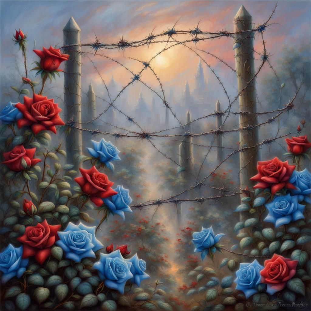 Barbed Wire, Roses, and Thorns in Ethereal Fantasy