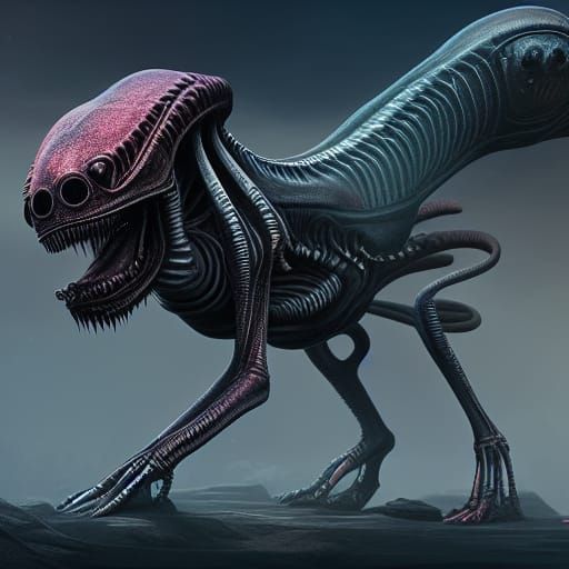 Fantastical Alien Dog Concept Art in 8k