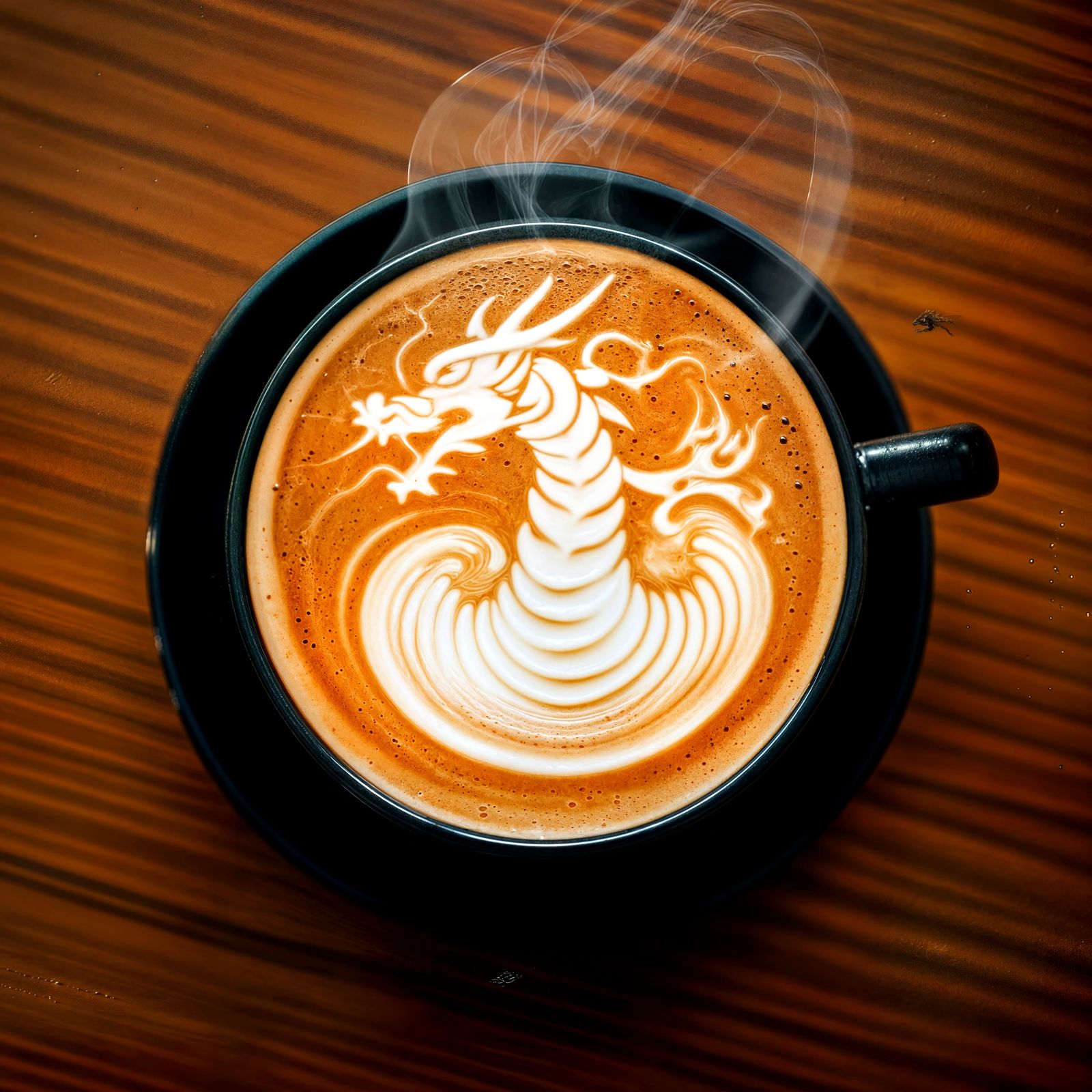 Steaming dragon latte