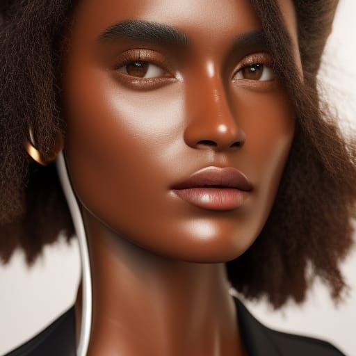 Beautiful Female Cyborg with Soulful Eyes in Hyperrealism