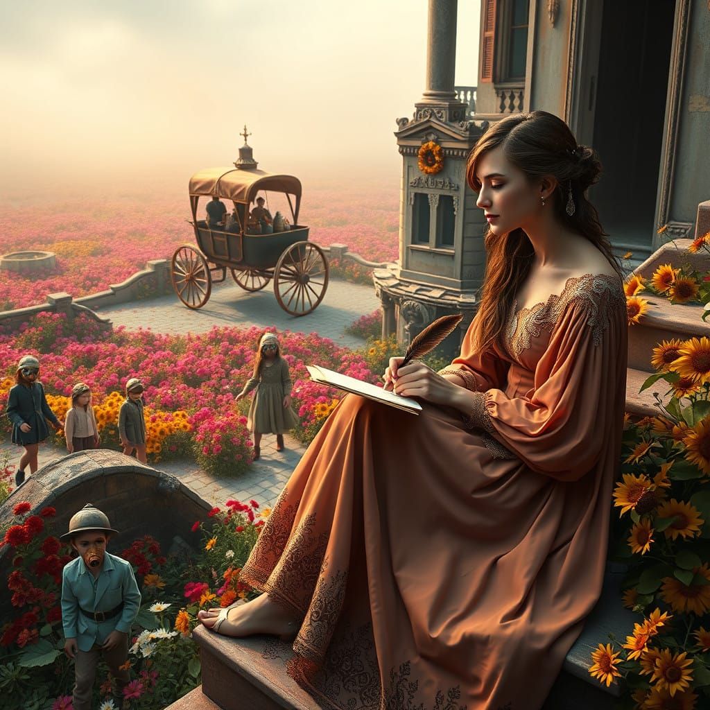 Victorian-Era Dreamgirls Amidst Whimsical Ruins