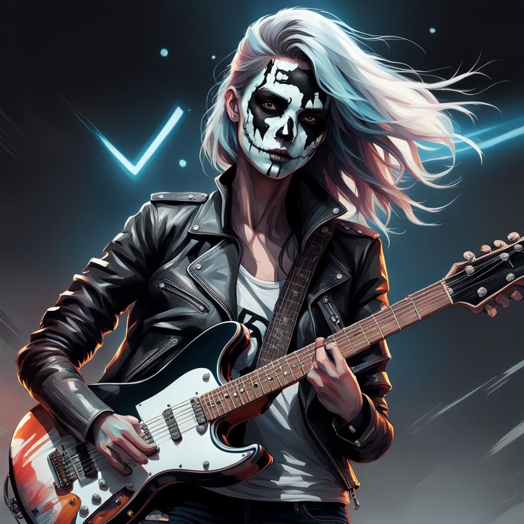 Rock Guitarist Portrait in High Detail