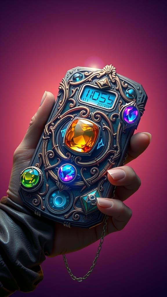 Fantastical High-Tech Device in Detailed Matte Painting