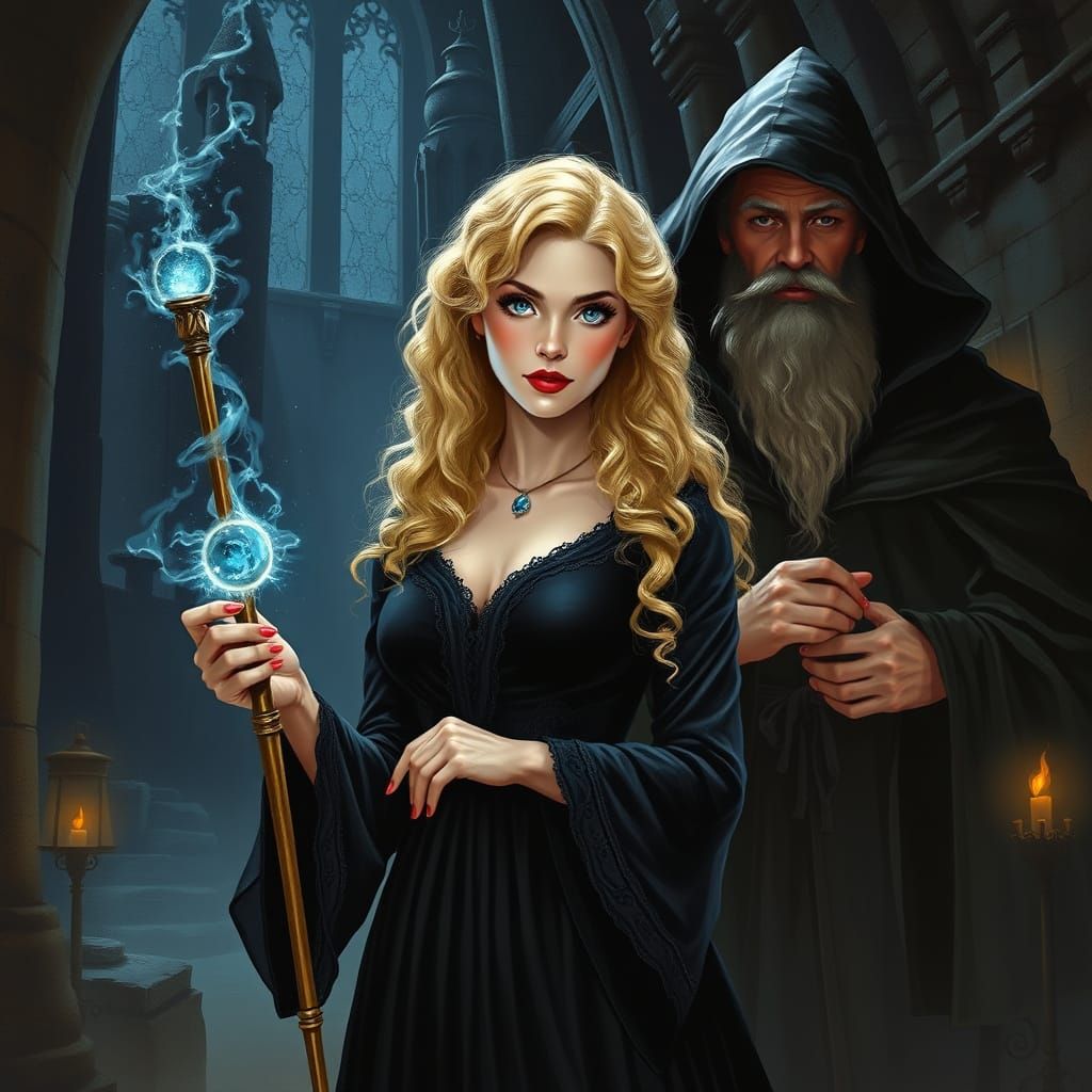 Enchanted Sorceress in Mystical Castle