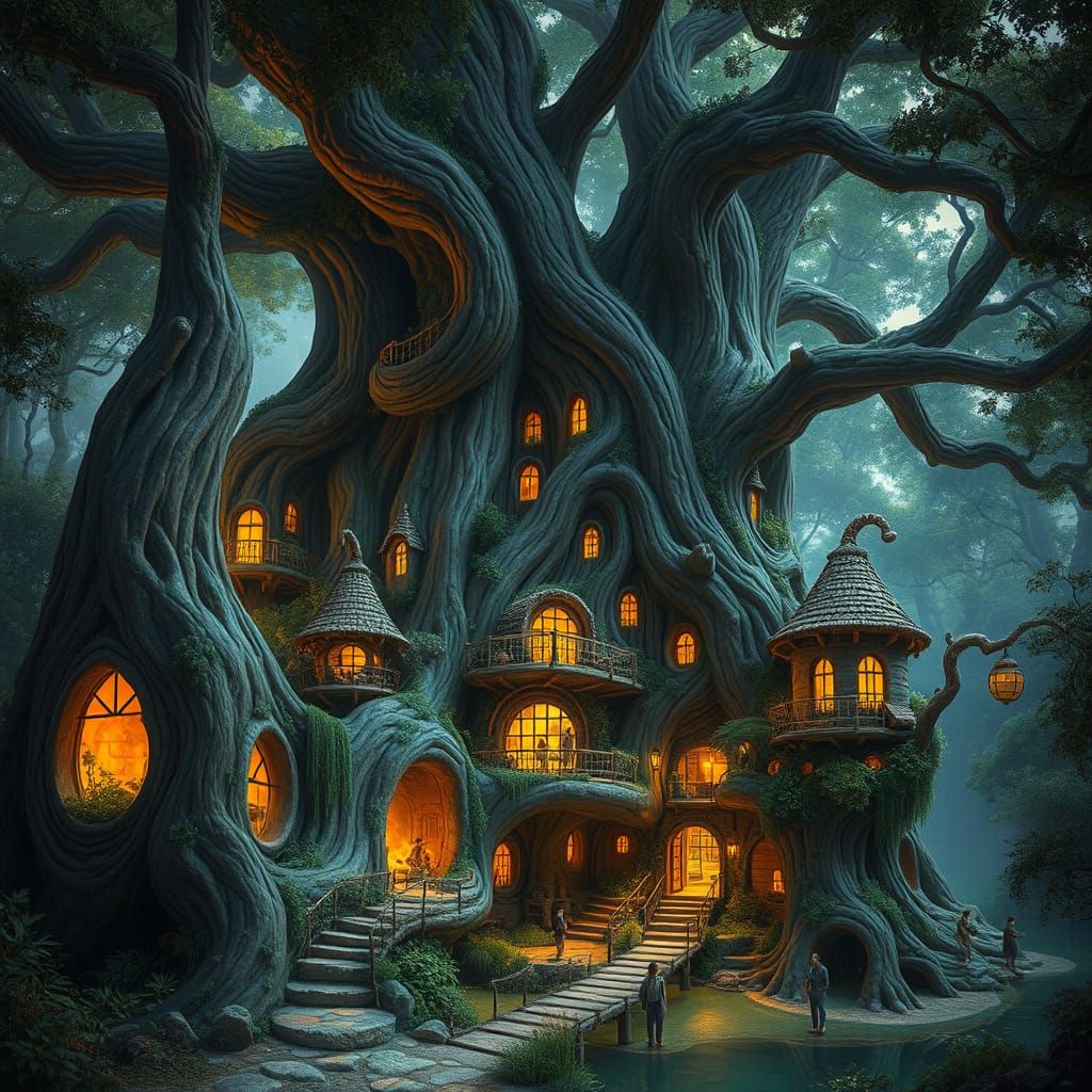 Mystical Eco-Village Inside Ancient Tree