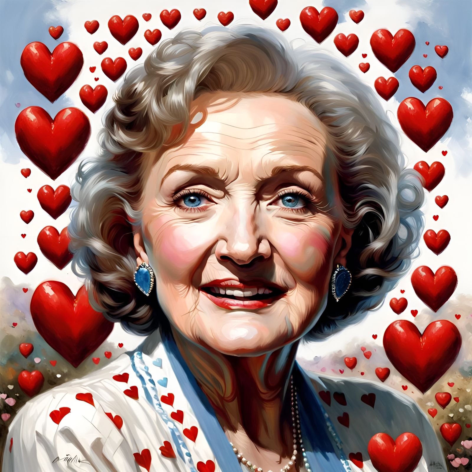 Betty White Portrait in Hyperrealistic Style