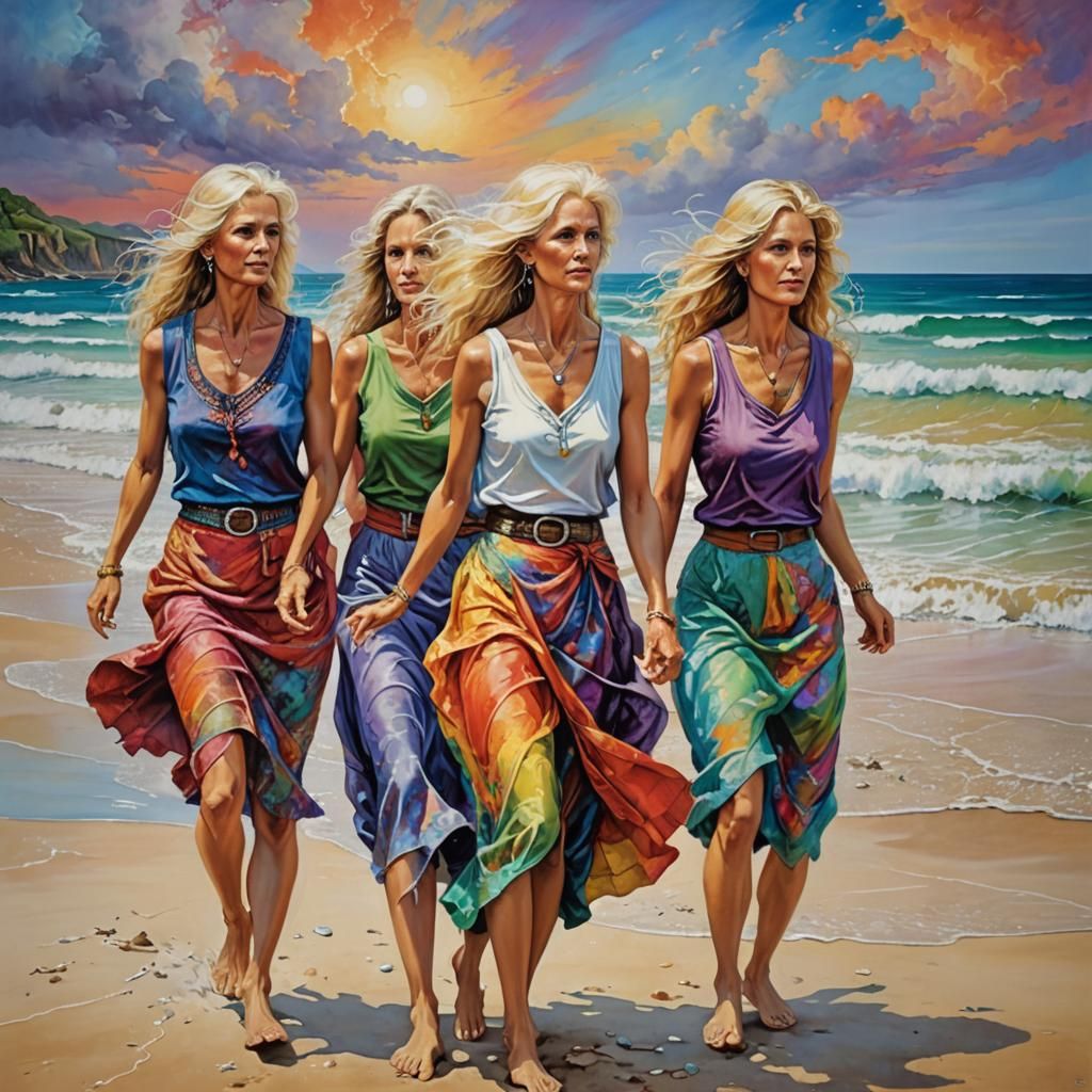 ""We have a four mature woman, with long flowing platinum /b...