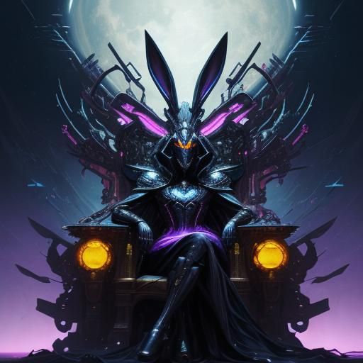 Darkest Rabbit: Interstellar Toy Emperor in Oil Painting Sty...