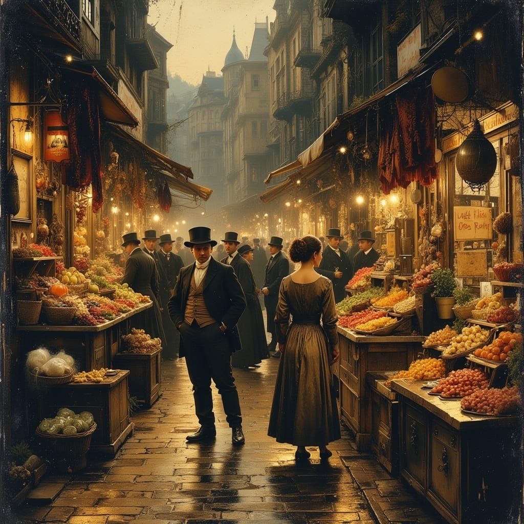 Victorian Harbor City at Early Dusk