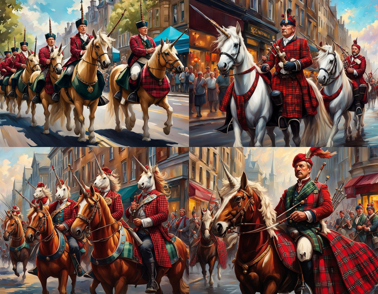 Scottish Pipers Lead Unicorn Parade in Highlands