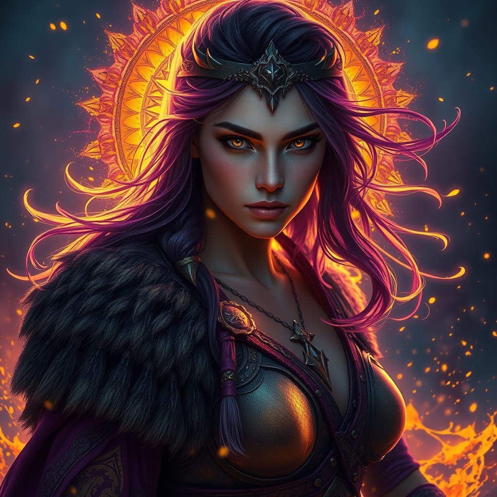 Viking Goddess in Dark Fantasy Realm