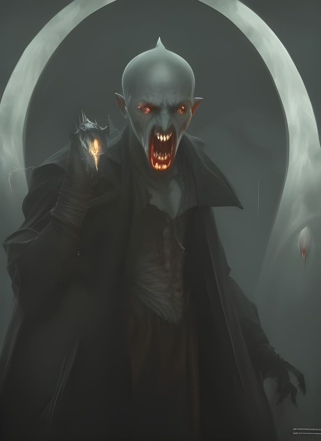 Detailed Vampire Portrait in Dark Fantasy Style