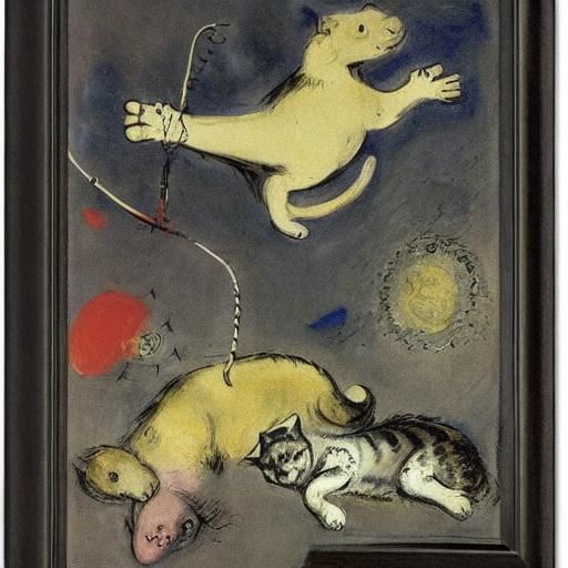 Cat Repairs Cosmosaurus System, Surrealist Style