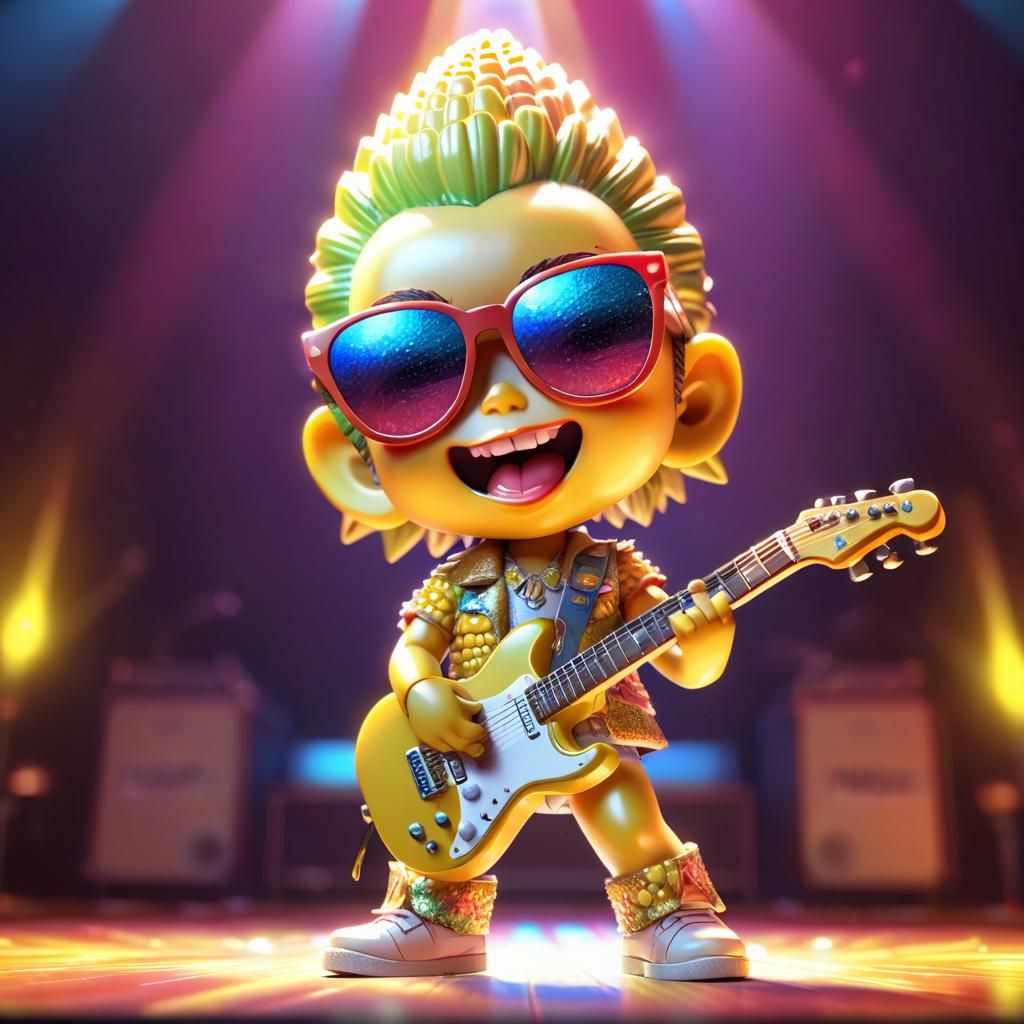 Chibi Corn Rocks the Disco Stage
