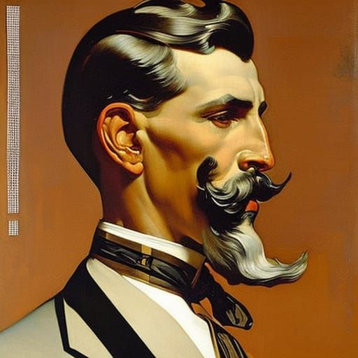 Vintage Portrait in Oil Paint Impasto Style