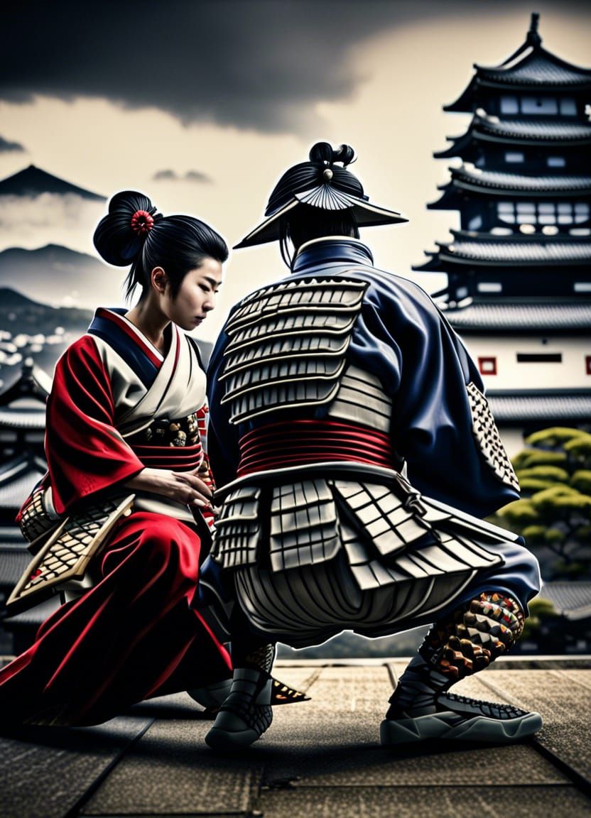 Ninja and Geisha at Himeji Castle