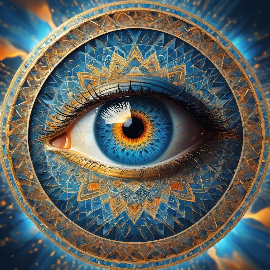 Eye in Golden Triangle: Abstract Magical Art