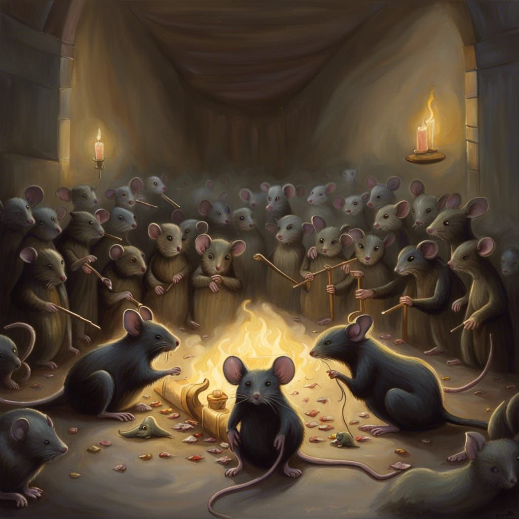 Sinister Mouse Funeral Attended by Humans