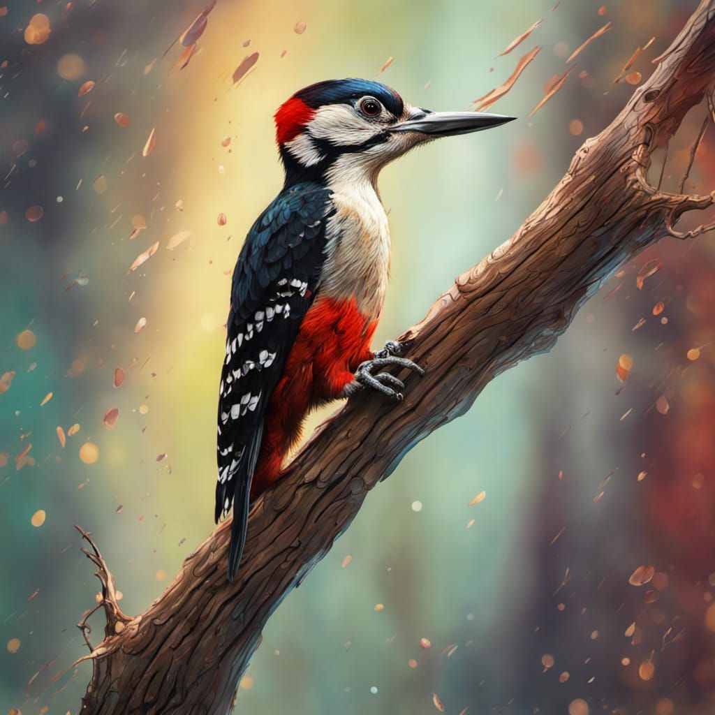Woodpecker on a tree