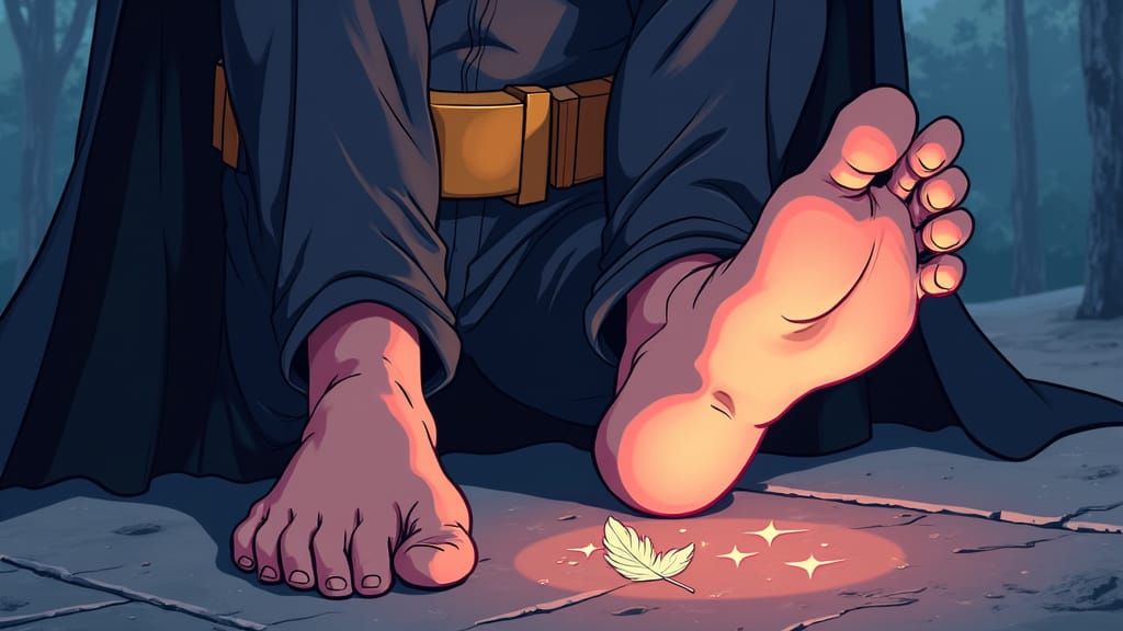 Batman's Ticklish Feet in Manga Style