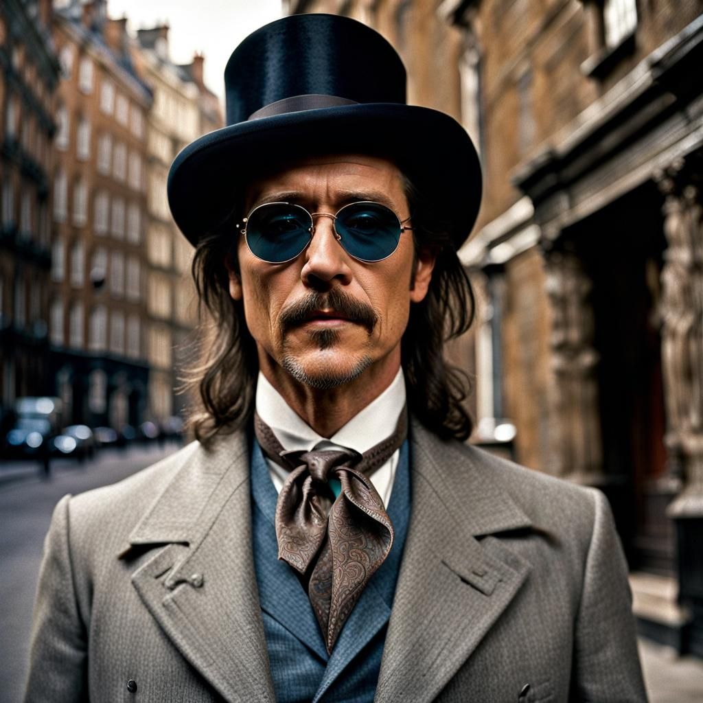 Young Dracula in London: Hyperrealistic Cinematic Portrait