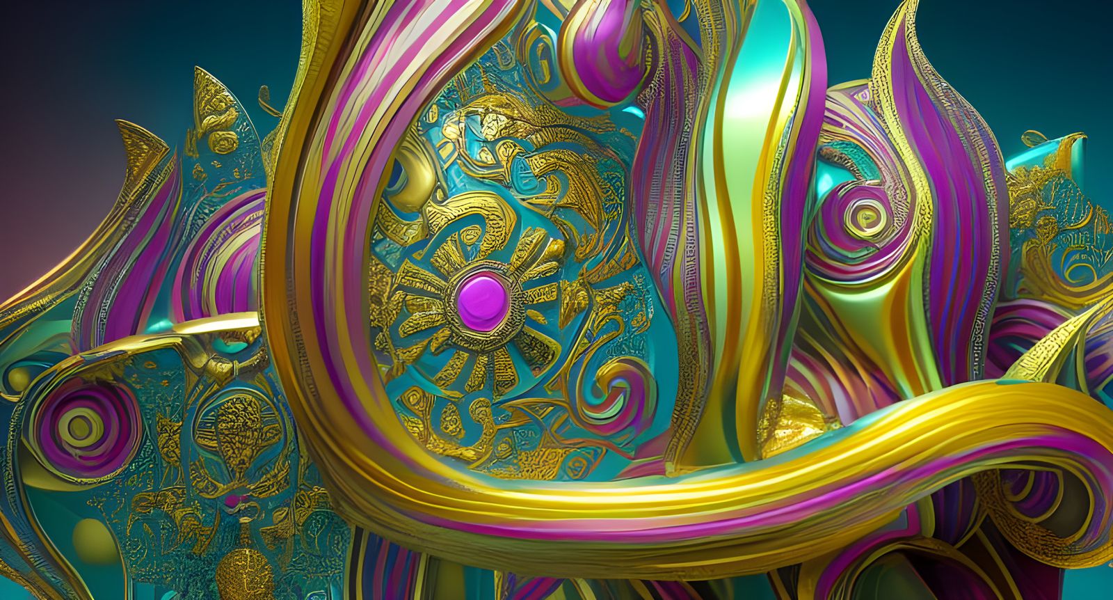 Abstract Ornament with Complex Patterns in 3D